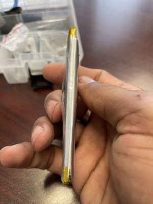 Pixel 3 Batter Replacement - This is a lithium ion battery. Notice how swollen the battery is. What happens is when the battery is all out of lithium it expands. It happens in all cell phones iPhone, Android and pixels