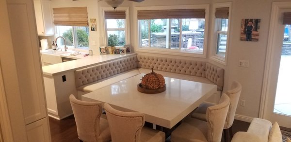 Custom Diamond Tuff B-Nook Upholstery - Neutral Fabric Custom Diamond Tuff B-Nook Upholstery - Neutral Fabric