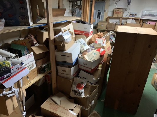 Downsizing Basement Cleanout - This is one section of a large basement cleanout our team performed for a client of ours who was moving out of state and downsizing after living in the same home for 20+ years! Many of these items were donated, and we were also able to provide paper shredding services for some of the more sensitive documents that were not being moved to new location.

Project stats:
Turnaround time: 4 days
Total volume: 4 truckloads in total (not all pictured!) or approx 80 cubic yards
Services provided: junk removal, donation services, and shredding
Completion time: 8 hours

Downsizing soon? Let us help! We specialize in large-scale projects because of our attention to detail, strong project management, and communication skills! Let us help with your upcoming downsize or move & give us a call to find out how!