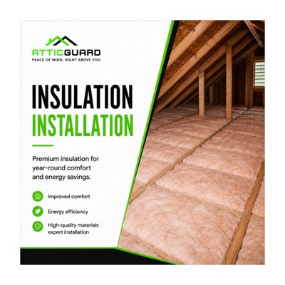 Insulation Solutions - Proper attic insulation is essential for maintaining indoor comfort, reducing energy bills, and protecting your home from moisture and pests. Attic Guard offers professional attic insulation services using high-performance, energy-efficient materials. Our team removes old or contaminated insulation, seals air leaks, and installs new insulation tailored to your home’s needs, whether it's blown-in cellulose, fiberglass batts, or spray foam. We also provide attic air sealing and ventilation upgrades to maximize energy savings. For expert attic insulation services in San Diego County, contact Attic Guard today.
Our services include,
Blown-In Insulation
Batt Insulation
Spray Foam Insulation
Radiant Barrier Insulation
Reflective Insulation
Crawl Space Insulation
Blown-In Wall Injection Insulation Insulation Solutions - Proper attic insulation is essential for maintaining indoor comfort, reducing energy bills, and protecting your home from moisture and pests. Attic Guard offers professional attic insulation services using high-performance, energy-efficient materials. Our team removes old or contaminated insulation, seals air leaks, and installs new insulation tailored to your home’s needs, whether it's blown-in cellulose, fiberglass batts, or spray foam. We also provide attic air sealing and ventilation upgrades to maximize energy savings. For expert attic insulation services in San Diego County, contact Attic Guard today.
Our services include,
Blown-In Insulation
Batt Insulation
Spray Foam Insulation
Radiant Barrier Insulation
Reflective Insulation
Crawl Space Insulation
Blown-In Wall Injection Insulation