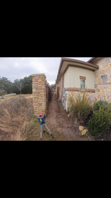 Flagstone walkway - Costumer was having trouble getting to his backyard when it rained due to poor water drainage. We gave gave land proper slope dug small swales on the sides constructed a walkway and covered up the rest in river rock. Flagstone walkway - Costumer was having trouble getting to his backyard when it rained due to poor water drainage. We gave gave land proper slope dug small swales on the sides constructed a walkway and covered up the rest in river rock.