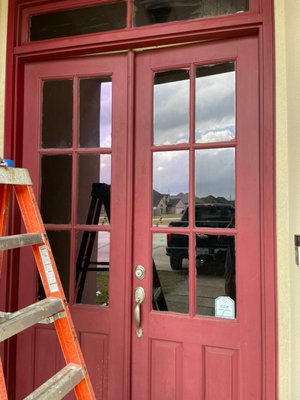 Door Painting - This door was in good condition but the paint was old and brassy. With a change of color gave an appearance as brand new. Door Painting - This door was in good condition but the paint was old and brassy. With a change of color gave an appearance as brand new.