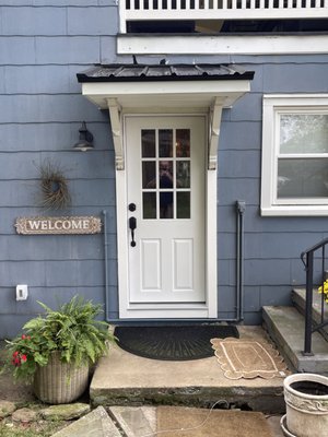 Door replacement - This door replaced an outdated door that was failing and pulling out of the original frame. The door was a custom order and finish trimmed with composite. The customer will be painting and adding custom touches to their liking!