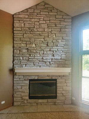 Fireplace Refinishing/Recoloring - We were brought in by a designer to lighten up this fireplace. The entire home is undergoing a redesign, a more modern look. When recolori Fireplace Refinishing/Recoloring - We were brought in by a designer to lighten up this fireplace. The entire home is undergoing a redesign, a more modern look. When recolori