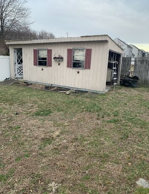 Shed demolition - Customer called us saying they had an “eye sore” of a shed they needed gone. We showed up the next day to start the process. Job was finished in 2 days and customer was satisfied! Shed demolition - Customer called us saying they had an “eye sore” of a shed they needed gone. We showed up the next day to start the process. Job was finished in 2 days and customer was satisfied!