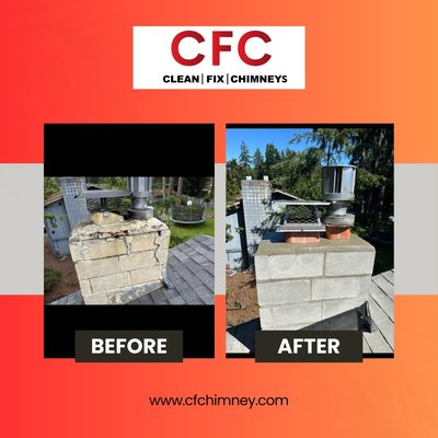 Advanced Chimney Repair for Severe Damage - After a detailed inspection, we identified significant chimney damage and proceeded with a complete rebuild. We replaced the old structure with new bricks, reinforced the crown with concrete, and installed new flashing and caps to prevent future issues, ensuring long-term protection. Advanced Chimney Repair for Severe Damage - After a detailed inspection, we identified significant chimney damage and proceeded with a complete rebuild. We replaced the old structure with new bricks, reinforced the crown with concrete, and installed new flashing and caps to prevent future issues, ensuring long-term protection.
