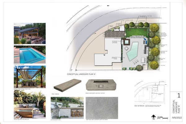 Examples of Conceptual Designs - These are some examples of color-rendered landscape concept plans. The concept phase is important as it allows Melissa Langer Landscape Architecture and the client to discuss opportunities for the project with options for the client to choose from. Following an in-depth discussion, the conceptual plans are revised into construction documents.