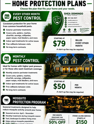 Pest Control - Keep every pest outside — where they belong. Our year-round exterior treatments shield your Hampton Roads home or business from ants, roaches, spiders, wasps, mice, and more. Family-safe formulas. No contracts required. Ants, roaches, spiders, wasps, mice, and general household pests