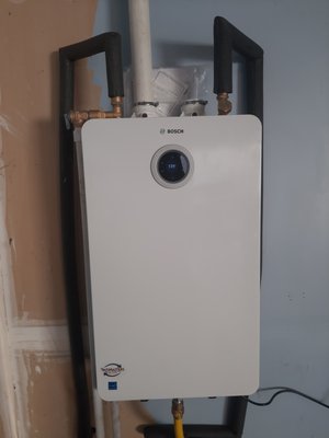 Water heater upgrade in Glen Allen. - We removed an old original 50gal water heater in garage and replaced with new Bosch high efficient tankless water heater and ran new gas line. Water heater upgrade in Glen Allen. - We removed an old original 50gal water heater in garage and replaced with new Bosch high efficient tankless water heater and ran new gas line.