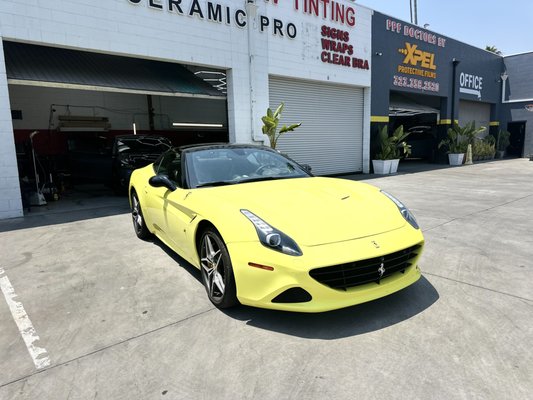 Ferrari wrapped in 3m Yellow vinyl wrap - One of the ways to keep your cat look fresh is to vinyl wrap it. Now we are offering color PPF, besides that PPF protects paint from scratches, you can also change color of the car. We have over 60 different colors Ferrari wrapped in 3m Yellow vinyl wrap - One of the ways to keep your cat look fresh is to vinyl wrap it. Now we are offering color PPF, besides that PPF protects paint from scratches, you can also change color of the car. We have over 60 different colors