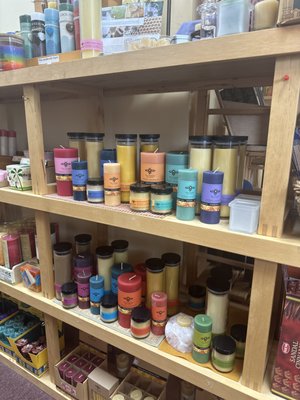 Candles - We feature candles of all sizes, scents, and meanings. Beeswax, soy wax, coconut wax... we have it all! Candles - We feature candles of all sizes, scents, and meanings. Beeswax, soy wax, coconut wax... we have it all!