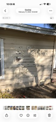 Here is a transformation of what Arnold Fields Painting did for this wood siding house - This wood siding was in very poor condition and required extensive preparation to bring it back to life. We thoroughly sanded the redwood siding, applied a stain-blocking primer to prevent tannin bleed, patched and repaired damaged areas, spot-primed as needed, and finished with two coats of premium exterior paint. The preparation took several days, but the finished results speak for themselves. Here is a transformation of what Arnold Fields Painting did for this wood siding house - This wood siding was in very poor condition and required extensive preparation to bring it back to life. We thoroughly sanded the redwood siding, applied a stain-blocking primer to prevent tannin bleed, patched and repaired damaged areas, spot-primed as needed, and finished with two coats of premium exterior paint. The preparation took several days, but the finished results speak for themselves.
