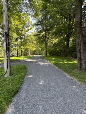 Driveway Refresh - Old, worn out gravel with vegetation growth through it? Nothing like a quick refresh using clean, crushed blue stone.