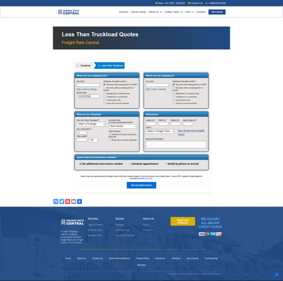 Get Free Online LTL, Partial, or Full Truckload Rates Instantly! - Freight Rate Central specializes in Less than Truckload, Partial Truckload, Full Truckload, Power Only, and Specialized freight shipping services. Get a Free Instant Online Freight Quote, and book your shipment today!