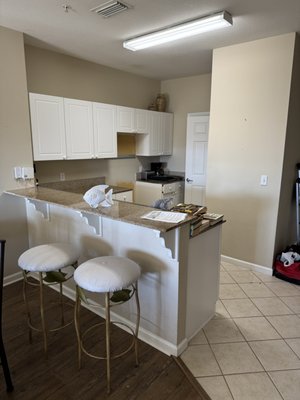 Full apartment renovation - We completed a comprehensive renovation of the apartment, including the following tasks:
 1. Kitchen Remodeling
 • Full replacement of the kitchen, including installation of new cabinets and countertops.
 • Installation of new kitchen appliances.
 • Electrical and plumbing adjustments to accommodate new appliances and fixtures.
 2. Interior Painting
 • Complete repainting of all apartment walls, ceilings, and trim for a refreshed and modern look.
 3. Lighting Installation
 • Installation of recessed ceiling lights throughout the apartment.
 • Wiring for the recessed lights, ensuring proper electrical connections.
 4. Ceiling Fan Replacement
 • Removal of old ceiling fans and installation of new, updated models in all designated rooms.
 5. Bathroom Updates
 • Replacement of all faucets in the bathrooms with new, modern models.
 • Installation of new bathroom hardware, including towel racks, hooks, and fixtures.
 • Installation of glass shower doors for a sleek, upgraded appearance.
 6. Furniture Assembly
 • Assembly and setup of all new furniture as specified by the client.

This project resulted in a fully upgraded and modernized apartment with high-quality finishes and improved functionality in all areas.