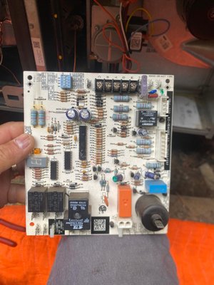 CIRCUIT BOARD REPLACEMENT - THIS COSTUMER HAVE AN ISSUE WITH THEIR FURNACE
AFTER INPECTING A BURN OUT CIRCUIT ELECTRONIC BOARD WAS FOUNDED
WE INSTALL IT A NEW BOARD AND COSTUKMER GOT HEAT AGAIN CIRCUIT BOARD REPLACEMENT - THIS COSTUMER HAVE AN ISSUE WITH THEIR FURNACE
AFTER INPECTING A BURN OUT CIRCUIT ELECTRONIC BOARD WAS FOUNDED
WE INSTALL IT A NEW BOARD AND COSTUKMER GOT HEAT AGAIN