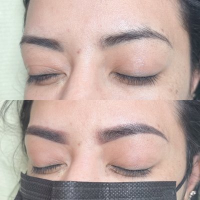 Permanent Make up - Before and after photos of few of our services provided. 
1. Men's Eyebrows - Microblading brush stroke technique to give natural looking results
2. Ombre Eyebrows - Gives the "Makeup- Look". Done with PMU machine. 
3. Lip Blush - Using PMU machine to tone up your lip color tone. 
4. Lash Lift - Enhance your lash volume and curl without using glue.