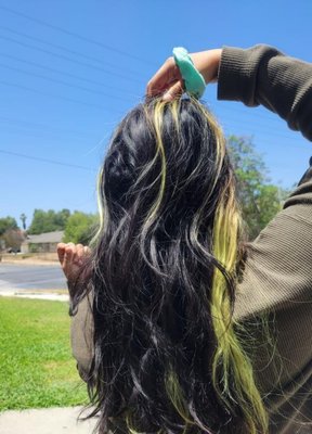 Fashion color correction - My client has been coming to me for years and was interested in doing something different than what she's done in the past. This service did require a consultation and strand test to make sure her hair was in good condition before completing a full bleach service. Needless to say, the strand test worked, and after a little over 7 hours, I helped her achieve her hair goal 🤍 Fashion color correction - My client has been coming to me for years and was interested in doing something different than what she's done in the past. This service did require a consultation and strand test to make sure her hair was in good condition before completing a full bleach service. Needless to say, the strand test worked, and after a little over 7 hours, I helped her achieve her hair goal 🤍