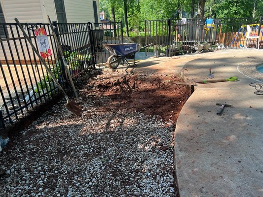 Decorative edging  by J&J SERVICES LLC - Installation of pavers in the walkway area next to the pool, with decorative edging, leveling and professional finishing.”