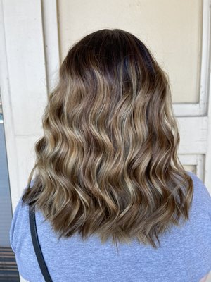 Color Correction - This color correction is one of my favorites. My client had a lot unwanted tones and bright colors she wasn’t feeling anymore. After multiple sessions of color removal, lightening, and low lighting, we have come out with this gorgeous balayage. Very blended, beautiful dimension, and still bright and blonde!!