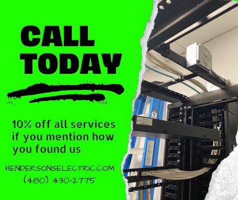10% Off All Services When You Mention How You Found Us! - Whether you’re upgrading your residential or commercial electrical service, Henderson’s Electric Solutions delivers expert craftsmanship and reliable service to meet your specific needs. Contact us today to discuss your service upgrade requirements and benefit from our commitment to excellence in electrical solutions. 10% Off All Services When You Mention How You Found Us! - Whether you’re upgrading your residential or commercial electrical service, Henderson’s Electric Solutions delivers expert craftsmanship and reliable service to meet your specific needs. Contact us today to discuss your service upgrade requirements and benefit from our commitment to excellence in electrical solutions.