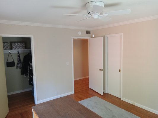 Interior hallway and bedroom - Interior bedroom and hallway. Interior hallway and bedroom - Interior bedroom and hallway.