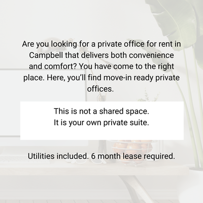 Private Suites - We offer private, not shared office suites for maximum comfort. Private Suites - We offer private, not shared office suites for maximum comfort.
