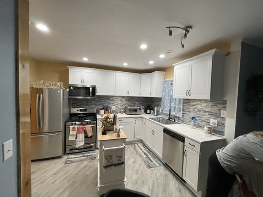 Kitchen remodel 2022 - This remodel was done on an old kitchen that was In bad shape. The rest of the house had been updated , so the kitchen stuck out like a sore thumb. We gutted it and put in new cabinets and appliances to match the overall tone of the house and added in custom backsplash and flooring to give is some character. “ The owner absolutely loves cooking there now” Kitchen remodel 2022 - This remodel was done on an old kitchen that was In bad shape. The rest of the house had been updated , so the kitchen stuck out like a sore thumb. We gutted it and put in new cabinets and appliances to match the overall tone of the house and added in custom backsplash and flooring to give is some character. “ The owner absolutely loves cooking there now”