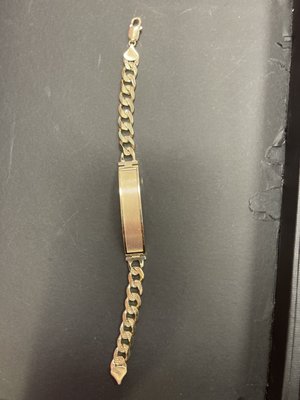 ID bracelet, add name in 3d Reyez - So the Customer purchased a 14k yellow gold ID bracelet. Then asked me to add his name in 3D 
for $280

Making the name usually takes me 3-4 hours but will ask the customer one to three days depending on how much work I have. and the price varies on how much gold is used to satisfy the customer's needs
