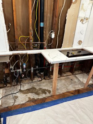 Cracked riser replacement - homeowners floor was buckling due to cracked cast iron in wall, replaced section of bad piping for them Cracked riser replacement - homeowners floor was buckling due to cracked cast iron in wall, replaced section of bad piping for them