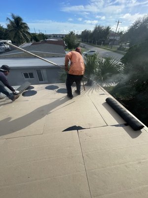 Torelli's Roof - Pictures shown roof completed at 3921 SW 48 Av., West Park in January 2024, roof system install is a LOW SLOPE Insulated Modified Re-roof Torelli's Roof - Pictures shown roof completed at 3921 SW 48 Av., West Park in January 2024, roof system install is a LOW SLOPE Insulated Modified Re-roof