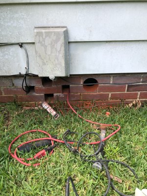Dryer Vent Installation - The dryer was previously venting under the customers house, causing excess moisture buildup. I was called to install a proper ventilation system for this customers dryer vent.