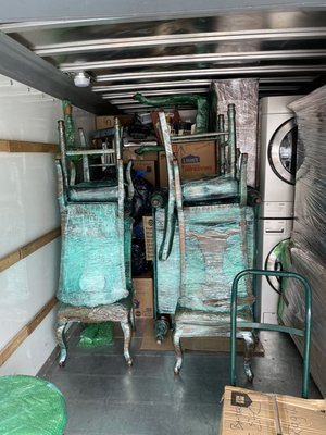 Truck packing - The customer rented a big truck and thought we’d have to make two trips, but with our expert truck packing services there was plenty of space left over! Truck packing - The customer rented a big truck and thought we’d have to make two trips, but with our expert truck packing services there was plenty of space left over!