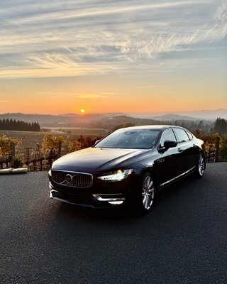 Volvo S90 L - Volvo S90 Executive Sedan — spacious rear cabin, panoramic sunroof, rear A/C controls, and heated + ventilated back seats. Perfect for airport transfers, wine country, and executive rides. Message us for availability and a quote.