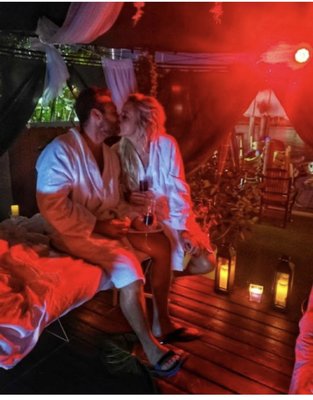Cabana Massage  and Beach massage - Pictures of our actual clients enjoying cabana massage and creating memories with there love ones