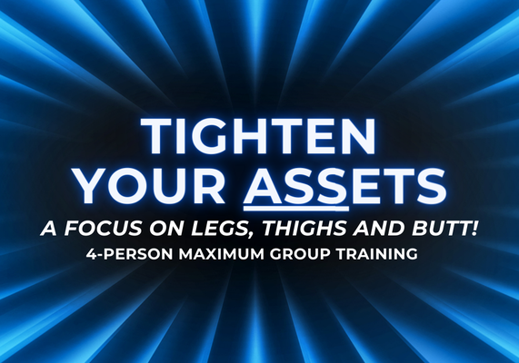 Tighten Your ASSets - Join us and let's make those ASSets tight! Our exclusive "Tighten Your ASSets" class is all about toning those legs, butts, and thighs! Picture yourself in the hottest gym in Newport Beach, surrounded by a group of no more than 3 other ASSet enthusiasts, and guided by the most amazing trainers in Orange County. Get ready to sweat, and feel the burn as we sculpt and shape your ASSets into perfection. No boring workouts here—think energetic beats, laughter, and exercises that make you go, "Woohoo!" Join us for a fun-filled fitness experience that'll leave you feeling confident, sexy, and ready to take on the world!