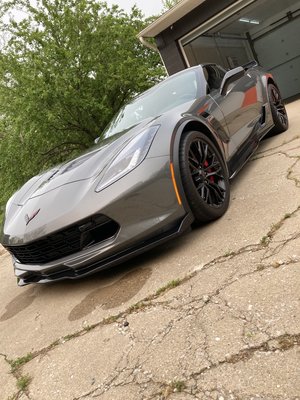 2016 Chevy Corvette ZO6 7 Year Ceramic Coating - The owner of this vehicle wanted to preserve this vehicles paint for many years and did not want to settle for anything but the best.
We did a light paint enhancement to bring out additional gloss and then applied our top tier ceramic coating to make this vehicle really stand out. 2016 Chevy Corvette ZO6 7 Year Ceramic Coating - The owner of this vehicle wanted to preserve this vehicles paint for many years and did not want to settle for anything but the best.
We did a light paint enhancement to bring out additional gloss and then applied our top tier ceramic coating to make this vehicle really stand out.