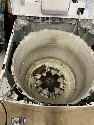 LG washer Maintenance - The LG washer is louder, and the customer was complaining about a strong smell after every wash, even after leaving the lid open once the cycle is complete. As you can see, there was a lot of mold. The washer is 5 years old, but after maintenance, it looks like it’s only 1 year old.