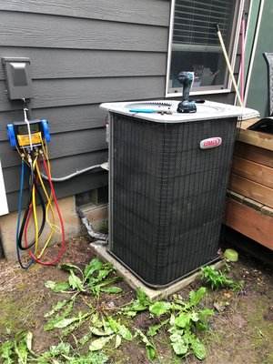 Moving Outdoor equipment for Back Deck upgrade - Customer needed his outdoor equipment moved to accommodate expansion project for his back deck. Was able to test equipment, move locations, and re install condensing unit to cooling system. Tested equipment and offered work warranty.