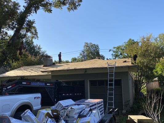 Roof Replacement - North Dallas - Removed the old roof and installed 30yr HDZ Roof Replacement - Synthetic Felt, Drip Edge, Stacks