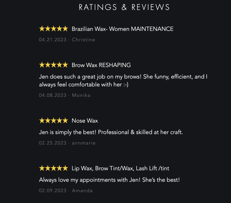 Ratings & Reviews - Here are some of your client testimonials. See what they are saying on our website. There are over 179 reviews on our site including the ones on Yelp!
