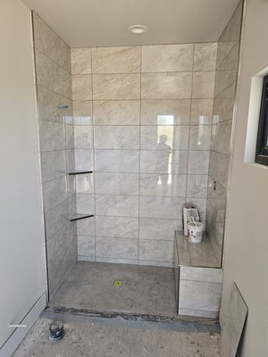 Shower Tile Projects - New home tile Shower build out.