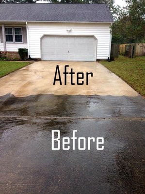 Driveway makeover - Customer didn’t know what his driveway really looked like till we added our special touch Driveway makeover - Customer didn’t know what his driveway really looked like till we added our special touch