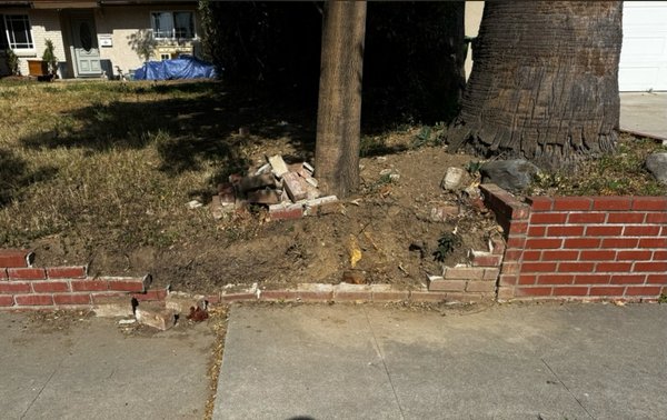 Brick wall - First project for RReal construction call me if you need help with anything even if it’s minor at 8184317591