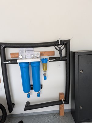 Filter Installation 2025 - This dual filter installation was installed last year in the city of Mollala and was necessary because our homeowner had a lot of debris coming from the well water.
The homeowner said that after the installation that the water tasted great and was more blue than previously! Filter Installation 2025 - This dual filter installation was installed last year in the city of Mollala and was necessary because our homeowner had a lot of debris coming from the well water.
The homeowner said that after the installation that the water tasted great and was more blue than previously!