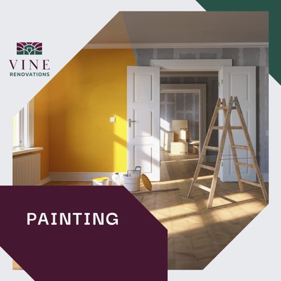 Painting - Vine Renovations takes painting to a whole new level, offering a comprehensive approach to both indoor and outdoor surfaces. Our expertise goes beyond brushstrokes; we're passionate about transforming spaces into vibrant, long-lasting works of art.
For your interior spaces, we understand that color sets the tone for your home. Our team of skilled painters meticulously prepares and paints your walls, bringing your vision to life. Whether it's a splash of color, a subtle hue shift, or a complete transformation, we take pride in our precision and attention to detail.
When it comes to your outdoor areas, we recognize the importance of protection and aesthetics. Our exterior painting services not only enhance the curb appeal but also shield your home from the elements. From selecting the right paint for durability to expert application techniques, we ensure your home stands out while being well-protected.
At Vine Renovations, we believe that painting is more than just a service; it's a way to express individuality and create an inviting atmosphere. We take care to understand your preferences, offering guidance and expertise to ensure that both the interior and exterior of your home reflect your unique style. Whether it's adding vibrancy indoors or enhancing your home's exterior beauty, let us be your partners in painting your perfect canvas. Painting - Vine Renovations takes painting to a whole new level, offering a comprehensive approach to both indoor and outdoor surfaces. Our expertise goes beyond brushstrokes; we're passionate about transforming spaces into vibrant, long-lasting works of art.
For your interior spaces, we understand that color sets the tone for your home. Our team of skilled painters meticulously prepares and paints your walls, bringing your vision to life. Whether it's a splash of color, a subtle hue shift, or a complete transformation, we take pride in our precision and attention to detail.
When it comes to your outdoor areas, we recognize the importance of protection and aesthetics. Our exterior painting services not only enhance the curb appeal but also shield your home from the elements. From selecting the right paint for durability to expert application techniques, we ensure your home stands out while being well-protected.
At Vine Renovations, we believe that painting is more than just a service; it's a way to express individuality and create an inviting atmosphere. We take care to understand your preferences, offering guidance and expertise to ensure that both the interior and exterior of your home reflect your unique style. Whether it's adding vibrancy indoors or enhancing your home's exterior beauty, let us be your partners in painting your perfect canvas.
