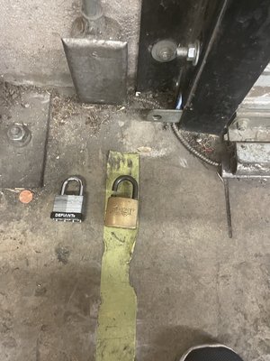 Storage lock - “They locked the garage gate and needed opened. Wanted to change the lock with a new key Storage lock - “They locked the garage gate and needed opened. Wanted to change the lock with a new key