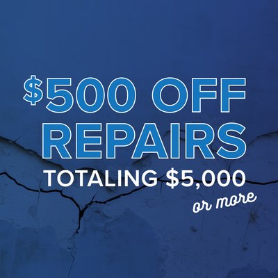 $500 Off Repairs Totaling $5,000 Or More! - Protect your biggest investment with G.L. Hunt Foundation Repair! Get $500 Off Repairs totaling $5,000 or more. Trust our 30+ years of expertise for top-quality service and lasting solutions. Don't wait, call us today to secure your home's foundation! $500 Off Repairs Totaling $5,000 Or More! - Protect your biggest investment with G.L. Hunt Foundation Repair! Get $500 Off Repairs totaling $5,000 or more. Trust our 30+ years of expertise for top-quality service and lasting solutions. Don't wait, call us today to secure your home's foundation!