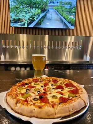 Full Menu - Proud to serve you our handcrafted beers and seltzers - brewed by us in our greenhouse brewery in Latrobe, CA.
We offer a variety of local hard ciders, wine, nitro brew coffee, flavored sparkling waters, iced tea, & sodas. 
Food includes gourmet pizzas, refreshing salads, hot pretzels, & gelato.  
On the lighter side, we also have fresh, crisp salads.
Don't forget to save room for dessert! Our gelato and sorbetto flavors are the perfect way to cool down
and end your meal on a sweet note.