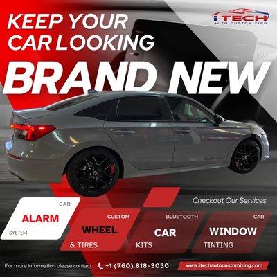 I-Tech Auto Customizing - I-Tech Auto Customizing combines the highest quality components with cutting-edge technologies and use a mixture of mediums and styles, new and old school to really give a personalized feel to each piece.
i-Tech Auto Customizing is all about providing seamless applications and products that would make any driver want to just get in and drive “just because”.
i-Tech Auto Customizing specializes in:
⭐️ Premium Quality Stereo System
⭐️ Window Tint that you will Love
⭐️ Custom Headlights & Taillights Kits
⭐️ Bluetooth Car Kits
⭐️ Custom Grills & Bumper I-Tech Auto Customizing - I-Tech Auto Customizing combines the highest quality components with cutting-edge technologies and use a mixture of mediums and styles, new and old school to really give a personalized feel to each piece.
i-Tech Auto Customizing is all about providing seamless applications and products that would make any driver want to just get in and drive “just because”.
i-Tech Auto Customizing specializes in:
⭐️ Premium Quality Stereo System
⭐️ Window Tint that you will Love
⭐️ Custom Headlights & Taillights Kits
⭐️ Bluetooth Car Kits
⭐️ Custom Grills & Bumper